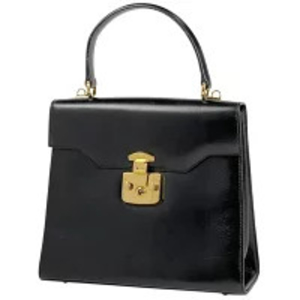 Gucci Lady Lock Handbag Leather Black